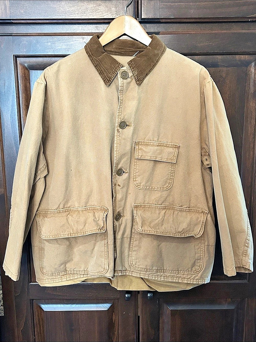 1960’s SEARS Upland Fieldmaster Hinting Jacket w Corduroy Collar Sz 42R L/XL